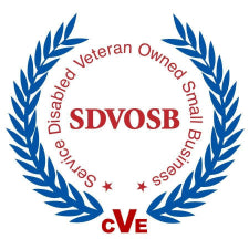North Ember certification badge for Service-Disabled Veteran-Owned Small Business (SDVOSB) featuring a laurel wreath on a white background, symbolizing trust and federal recognition.